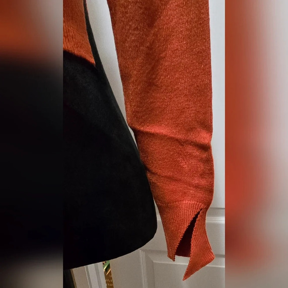 Cut Out Collared Crop Soft Long Sleeve Sweater Top #415-416 - Picture 10 of 10